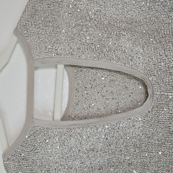 INC International Concepts Shimmering Silver Sequin Top - Picture 7 of 11